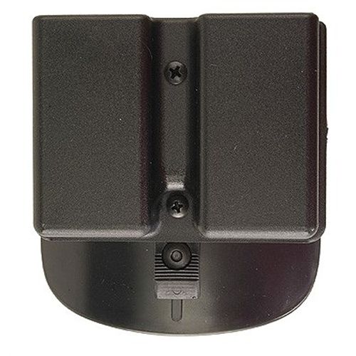 Uncle Mike's Double Row/Double Magazine Case w/Paddle in Black Smooth Kydex - 51362