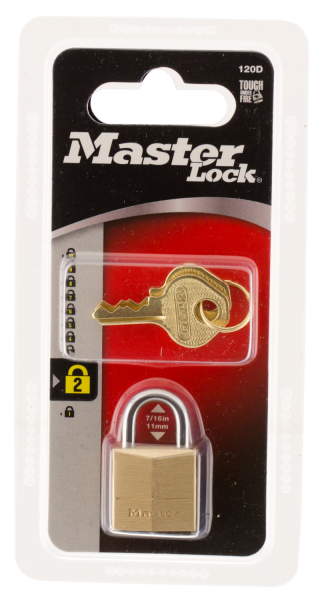Master Lock 120D Wide Solid Padlock Brass