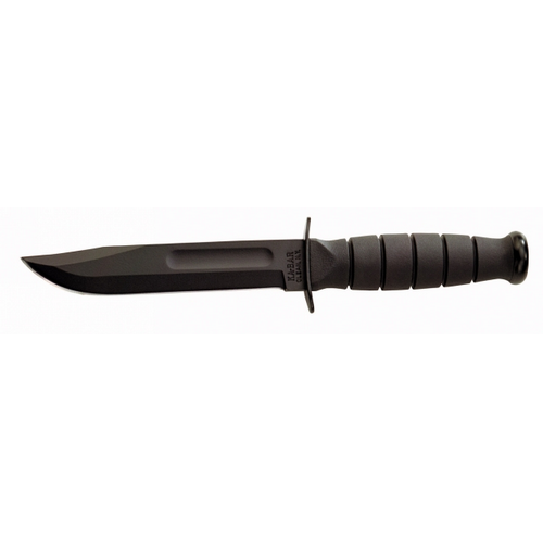 Ka-Bar Knives Short Fixed Knife, 5.25" Clip-point Plain Blade - 1258