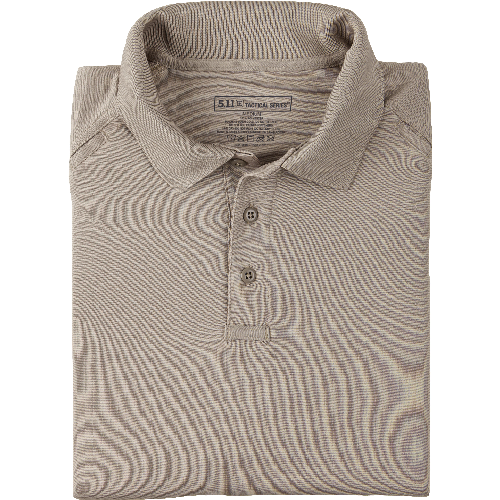 5.11 Tactical Performance Men's Long Sleeve Polo in Silver Tan - Medium