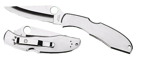 Spyderco Endura Manual Folding Knife, 3.75" Clip-point Vg-10 Serrated Blade (Stainless Steel Handle) - C10S