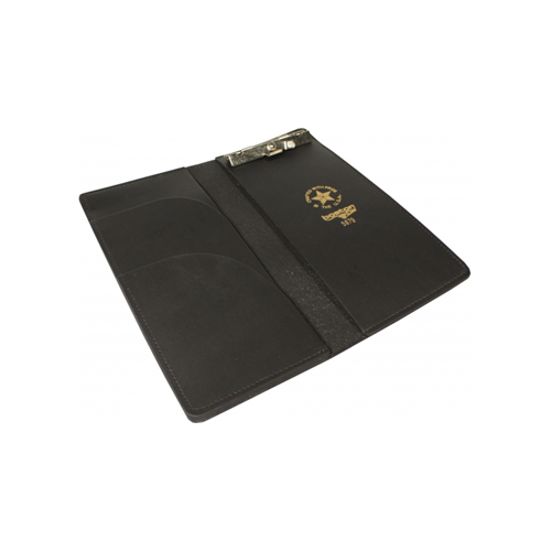 Boston Leather Cittion Book w/ Clip in Black - 5879-1