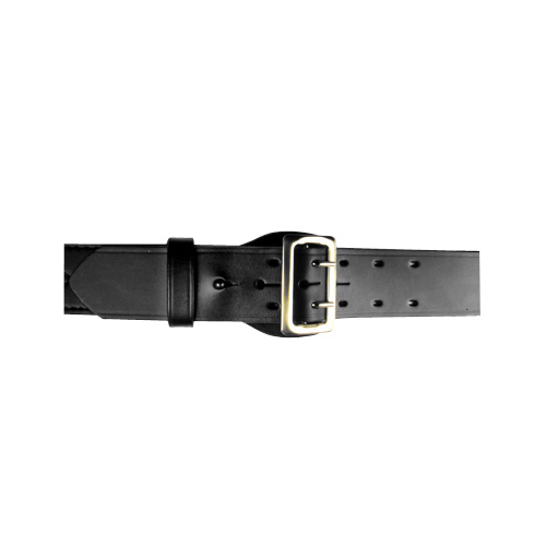 Boston Leather Fully Lined Sam Browne Belt in Black Plain - 46