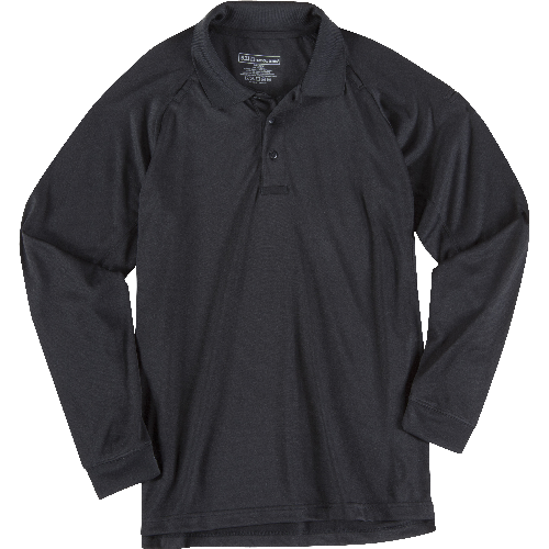 5.11 Tactical Performance Men's Long Sleeve Polo in Black - Medium