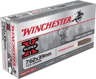 Winchester Super-X 7.62X39 Power-Point (PP), 123 Grain (20 Rounds) - X76239