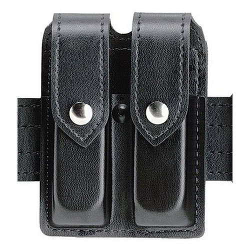 Boston Leather Stitched Edge Garrison Belt in Black Plain