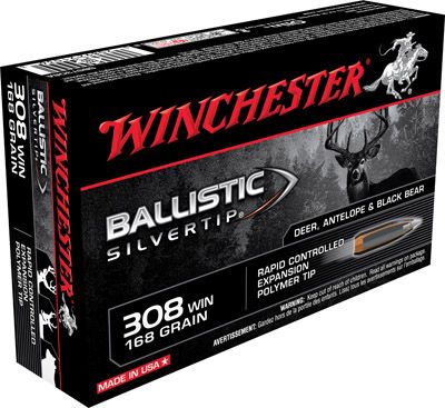 Winchester Supreme .308 Winchester/7.62 NATO Ballistic Silvertip, 168 Grain (20 Rounds) - SBST308A