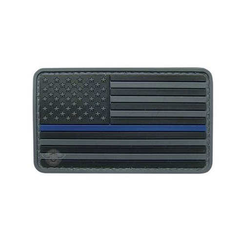 PATCH, US FLAG BLACK W/ BLUE STRIPE