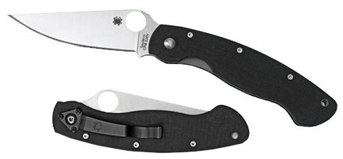 Spyderco C36 Manual Folding Knife, 4" Modified Clip-point Cpm-S30V Plain Blade (G10 Black Handle) - C36GPE