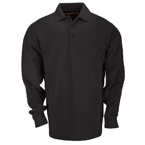 5.11 Tactical Tactical Men's Long Sleeve Polo in Black - X-Large