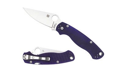 Spyderco Para Military 2 Manual Folding Knife, 3.44" Clip-point Cpm S110V Plain Blade (Dark Blue G10 Handle) - C81GPDBL2