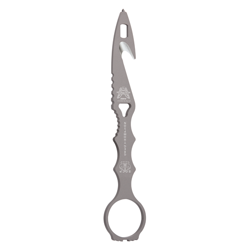 Benchmade - 179GRY SOCP Rescue Tool; Fixed Blade; Rescue hook with carbide glass breaker and oxygen wrench; Grey coated single piece tool with finger ring handle