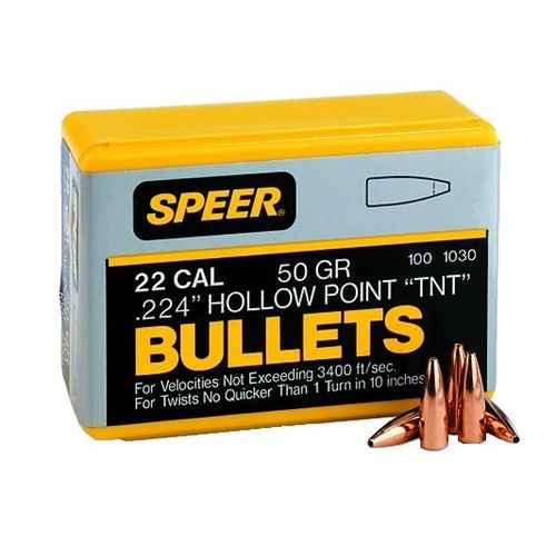 Speer 22 Cal 50 Grain TNT Hollow Point 100/Box 1030