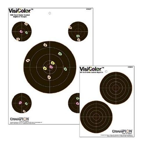 Champion 10 Pack 5" Visicolor Paper Double Bull Targets 45826