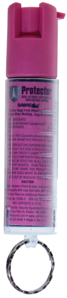 Sabre SRPNBCPKR02 Protector Dog Pepper Spray 14 Bursts .75oz 12ft w/KeyRing Pink