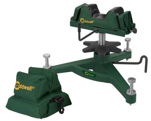 Caldwell 383640 Rock Front Shooting Rest Padded Rear Filled Canvas Bag Combo Grn