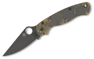 Spyderco Para-Military2 Manual Folding Knife, 3.438" Clip-point Cpm-S30V With Black Dlc Plain Blade (Camo G10 Handle) - C81GPCMOBK2