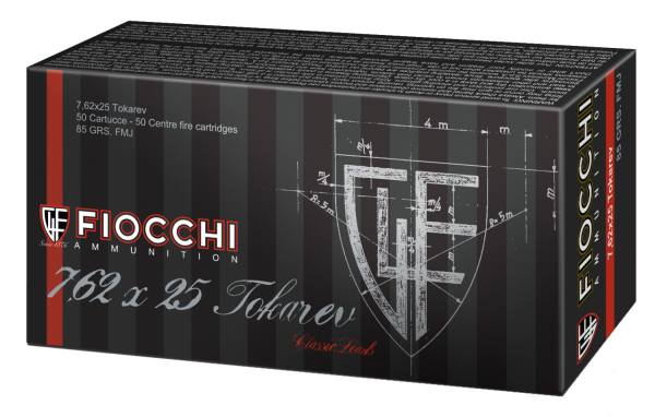 Fiocchi Ammunition 7.62X25 Tokarev Metal Case, 88 Grain (50 Rounds) - 762TOK