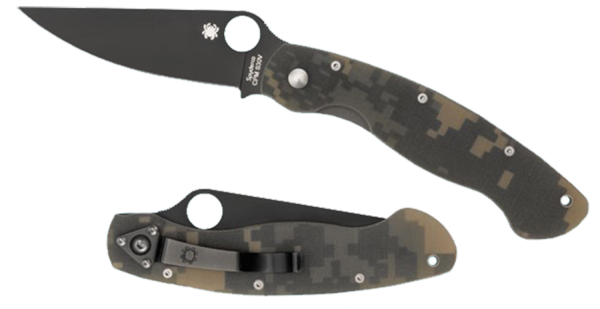 Spyderco C36 Manual Folding Knife, 4" Modified Clip-point Cpm-S30V Dlc Black Plain Blade (G10 Digital Camouflage Handle) - C36GPCMOBK