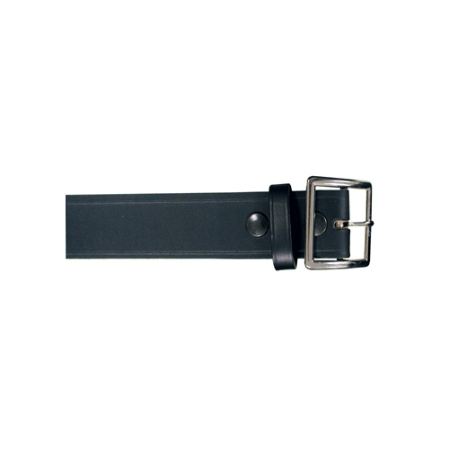 Boston Leather Stitched Edge Garrison Belt in Black Plain - 36