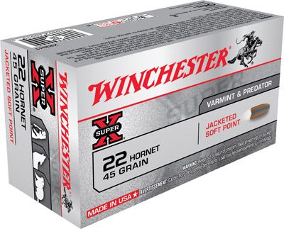 Winchester Super-X .22 Hornet Soft Point, 45 Grain (50 Rounds) - X22H1