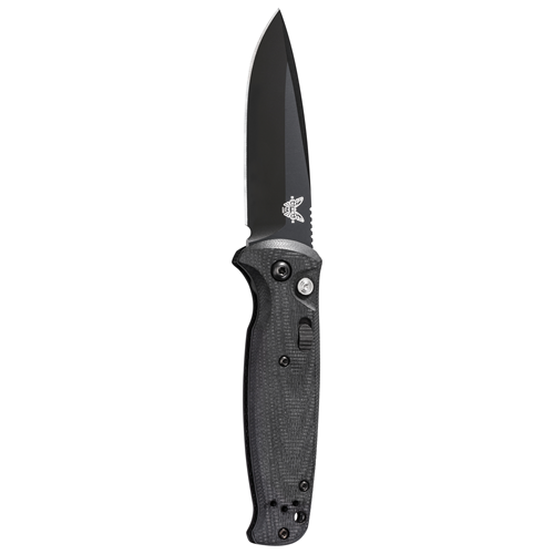 Benchmade CLA Automatic Folding Knife, 3.4" Drop-point Coated Black Plain Blade (Black contoured G10 Handle) - 4300BK