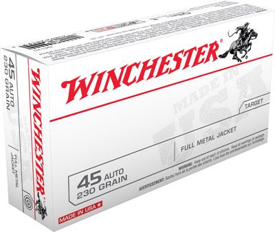 Winchester .45 ACP Full Metal Jacket, 230 Grain (50 Rounds) - Q4170