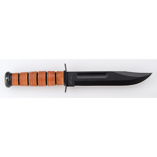 Ka-Bar Knives USMC Fixed Knife, 7" Clip-point Plain Blade - 5017