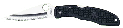 Spyderco Endura Manual Folding Knife, 3.75" Clip-point Vg-10 Serrated Blade (Fiberglass Reinforced Nylon Handle) - C10SBK