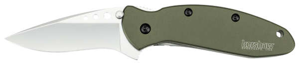 Kershaw Knives Scallion Assisted Folding Knife, 2.25" Drop-point 420 Stainless Plain Blade (Anodized Aluminum Handle) - 1620OL