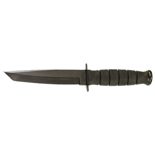 Ka-Bar Knives Short Fixed Knife, 5.25" Tanto Plain Blade - 5054