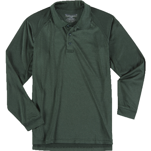 5.11 Tactical Performance Men's Long Sleeve Polo in LE Green - 2X-Large