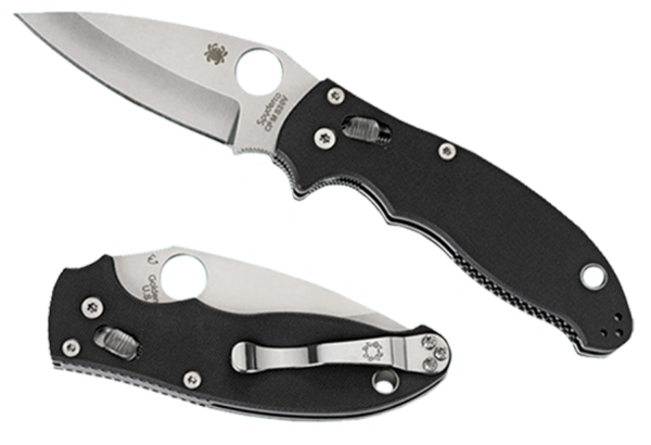 Spyderco C101 Manual Folding Knife, 3.4" Leaf-Shaped Cpm-S30V Plain Blade (G10 Black Handle) - C101GP2