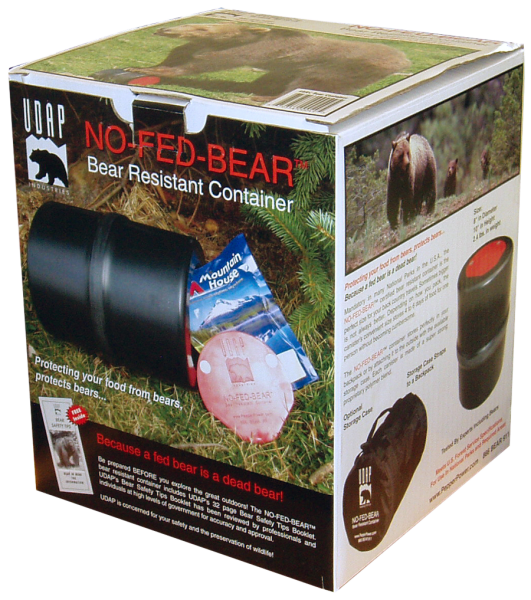 UDAP BRC No-Fed-Bear Bear Resistant Food Container Black/Red 8"x10"