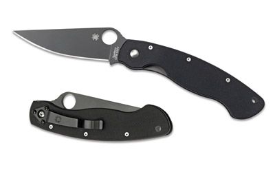 Spyderco MILITARY Manual Folding Knife, 4" Clip-point Plain Blade (CPM-S30V Handle) - C36GPBK