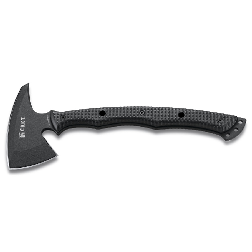 Johnson Kangee T-Hawk - Tomahawk with axe edge front, spike on back, Kydex sheath  Dimensions  Open Overall Length 13.75 inches  Weight 1 lb. 8.4 ounces    Blade  Length 2.93 inches  Thickness 0.23 inches  Material SK5 Carbon Steel  Blade-HRC 54-55  Finis