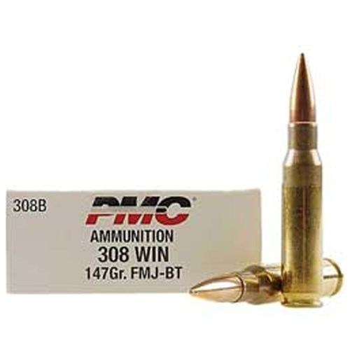 PMC Ammunition Bronze .308 Winchester/7.62 NATO Full Metal Jacket, 147 Grain (20 Rounds) - 308B