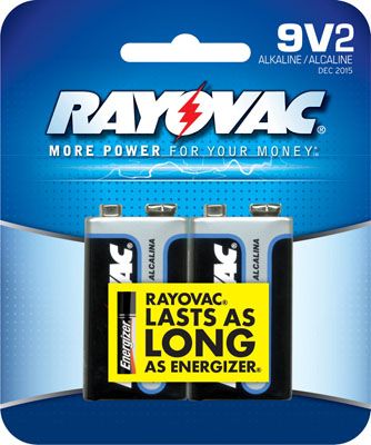 Rayovac Alkaline 9 Volt Batteries 2 Pack A16042F