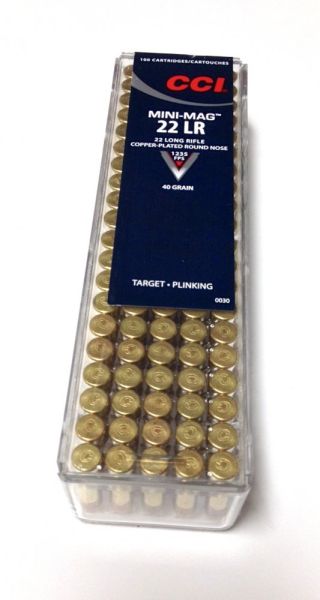 CCI Speer Mini-Mag HV Rimfire .22 Long Rifle Round Nose, 40 Grain (100 Rounds) - 0030