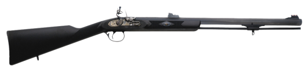 Traditions R3200850 Deerhunter Flintlock .50 24" Fiber Optic Blk Syn Stk Blued