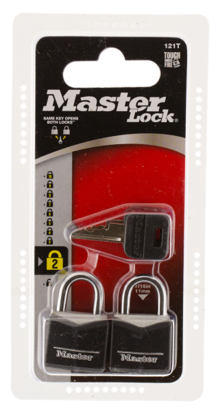 Master Lock 121T Wide Covered Padlock 2 Pack Black