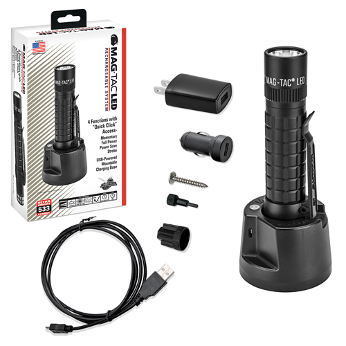 MagLite Mag-Tac Rechargeable Flashlight in Black (5.81") - TRM1RE4