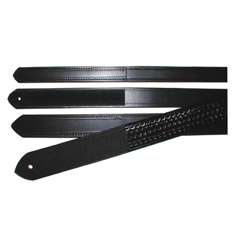 Boston Leather Velcro Tipped Belt in Black Plain - 34