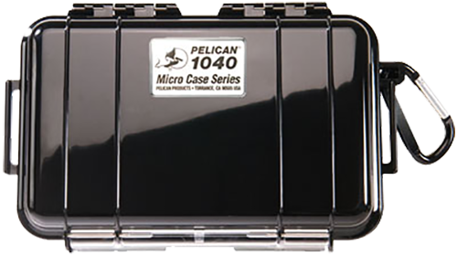 Pelican 1040 Micro Case 6x3x1" Watertight Clear Poly w/Black Rubber Liner