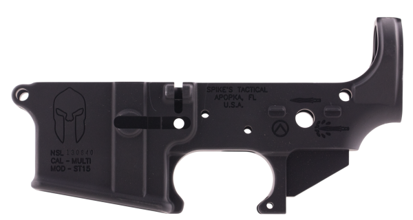 Spikes STLS021 Stripped Lower Spartan AR-15 Multi-Caliber Black