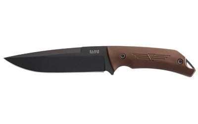 Ka-Bar Knives Jarosz Fixed Knife, 6.25" Clip-point 1093 Cro-Van Plain Blade (Brown Ultramid Handle) - 7503