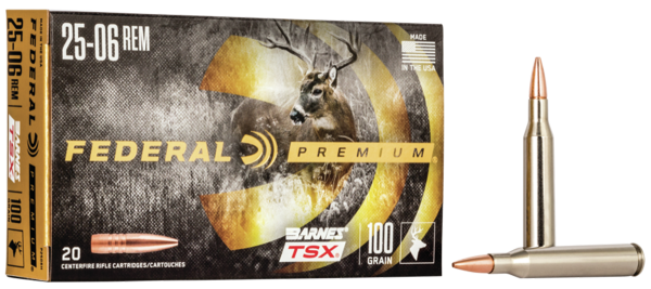 Federal Cartridge .25-06 Remington Barnes Triple Shock X-Bullet, 100 Grain (20 Rounds) - P2506H