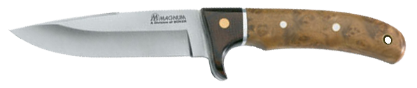 Boker Magnum Elk Hunter Fixed Knife, 4.33" Drop-point 440 Stainless Plain Blade (Rosewood/Root Wood Handle) - 02GL683