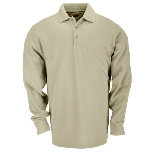 5.11 Tactical Tactical Men's Long Sleeve Polo in Silver Tan - Medium