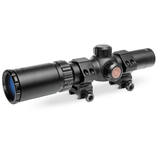 Truglo Tru-Brite 30 Hunter Circle Rings 1-4x24mm Riflescope in Black (Circle Duplex) - TG8514BC